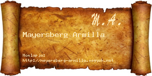 Mayersberg Armilla névjegykártya